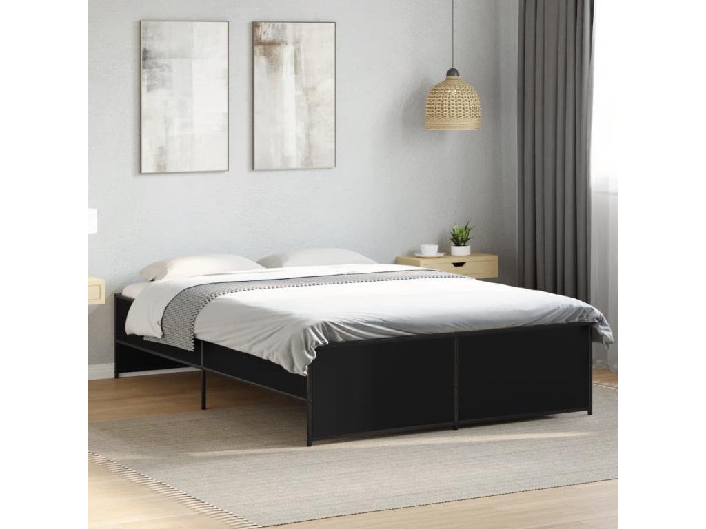 Cadre de lit sans matelas noir 120x200 cm