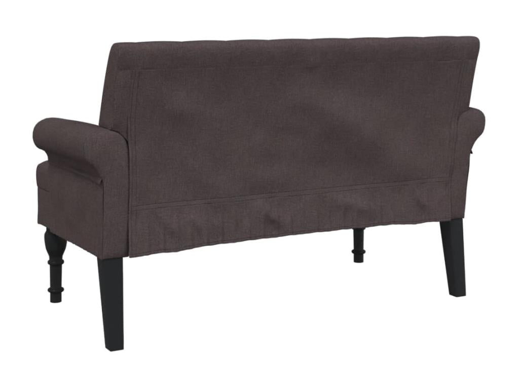 Banc avec dossier marron foncé 120x62x75.5 cm tissu