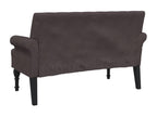 Banc avec dossier marron foncé 120x62x75.5 cm tissu