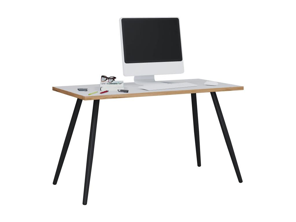 Bureau Homzora Table d'ordinateur Table de bureau Scandinave Rétro Look Salia 138x50 cm Noir / Blanc