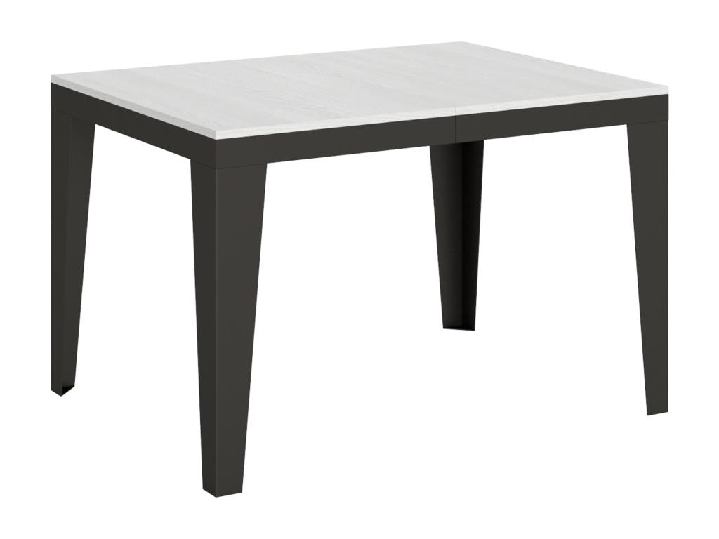 Table extensible 90x120/224 cm Flame Evolution Frêne Blanc cadre Anthracite