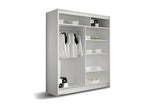 Armoire Homzora 110 Blanc 200x150x58cm Portes d'armoire Glissement