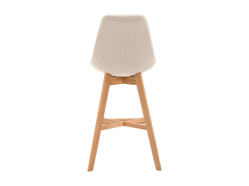 Tabouret de bar - Tissu / Bois - Crème - Homzora