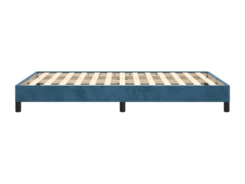 Cadre de lit sans matelas bleu foncé 120x190 cm velours
