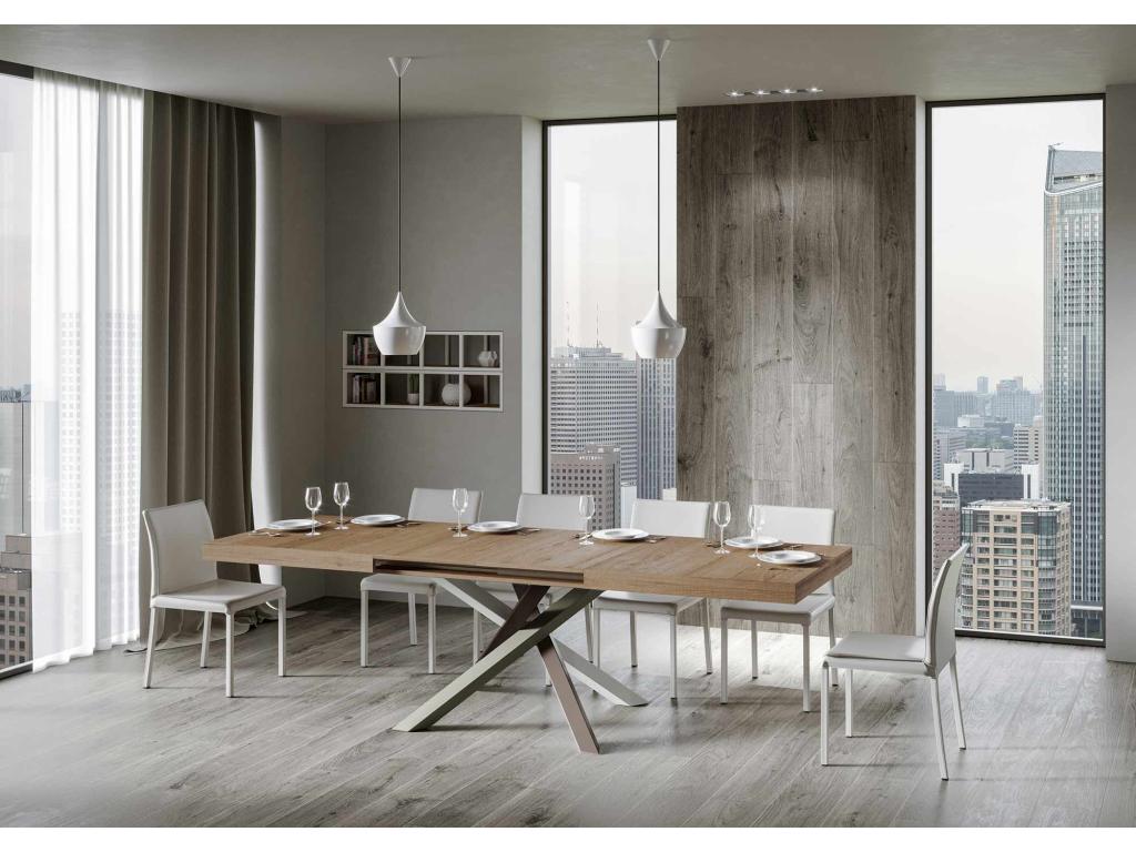 Table extensible 90x140/244 cm Volantis Chêne Nature cadre 4/C