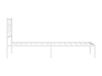 Cadre de lit métal avec tête de lit-pied de lit blanc 107x203