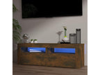 Meuble TV avec Doucezenères LED Chêne fumé 120x35x40 cm