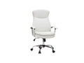 Fauteuil de bureau à Homzora design blanc et acier chromé WALL STREET
