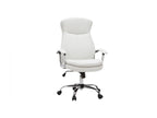Fauteuil de bureau à Homzora design blanc et acier chromé WALL STREET