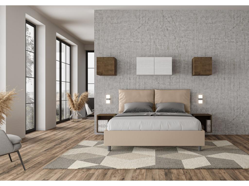 Lit coffre rembourrée 160x210 similicuir Homzora