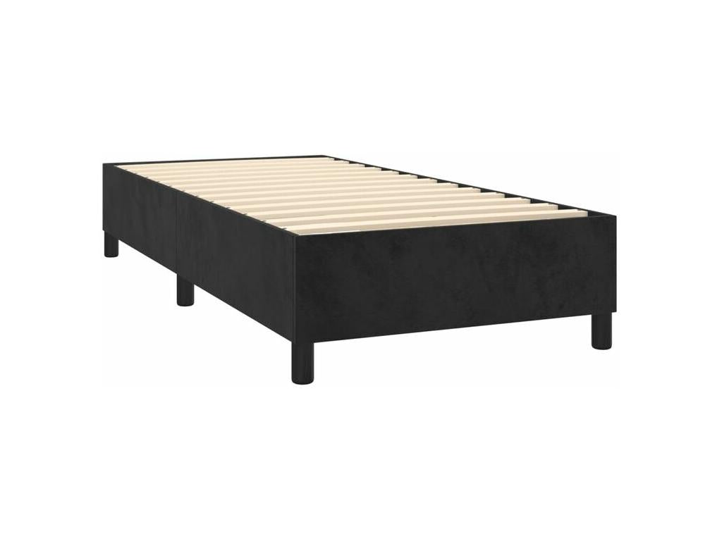 Sommier à Homzora de lit matelas et LED Noir 90x200 Velours