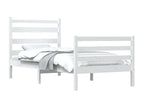 Cadre de lit Bois de pin massif 100x200 cm Blanc