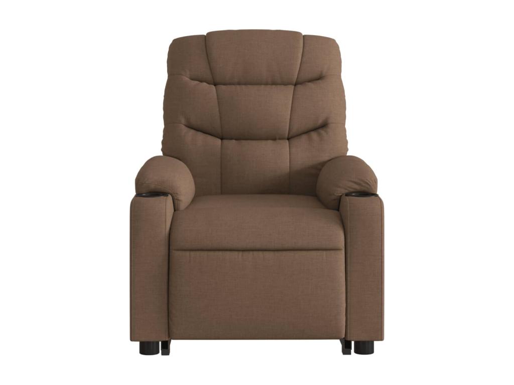 Fauteuil inclinable de massage électrique Marron Tissu
