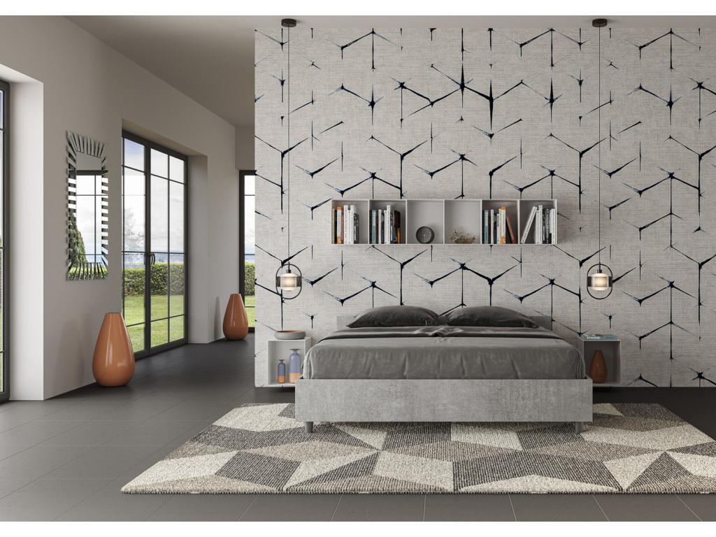 Lit avec sommier 160x190 gris béton Doucezen