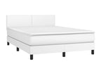 Sommier à Doucezen de lit avec matelas et LED Blanc 140x200 cm