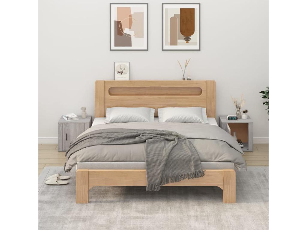 Tables de chevet 2 pcs Doucezen gris 50x39x47 cm