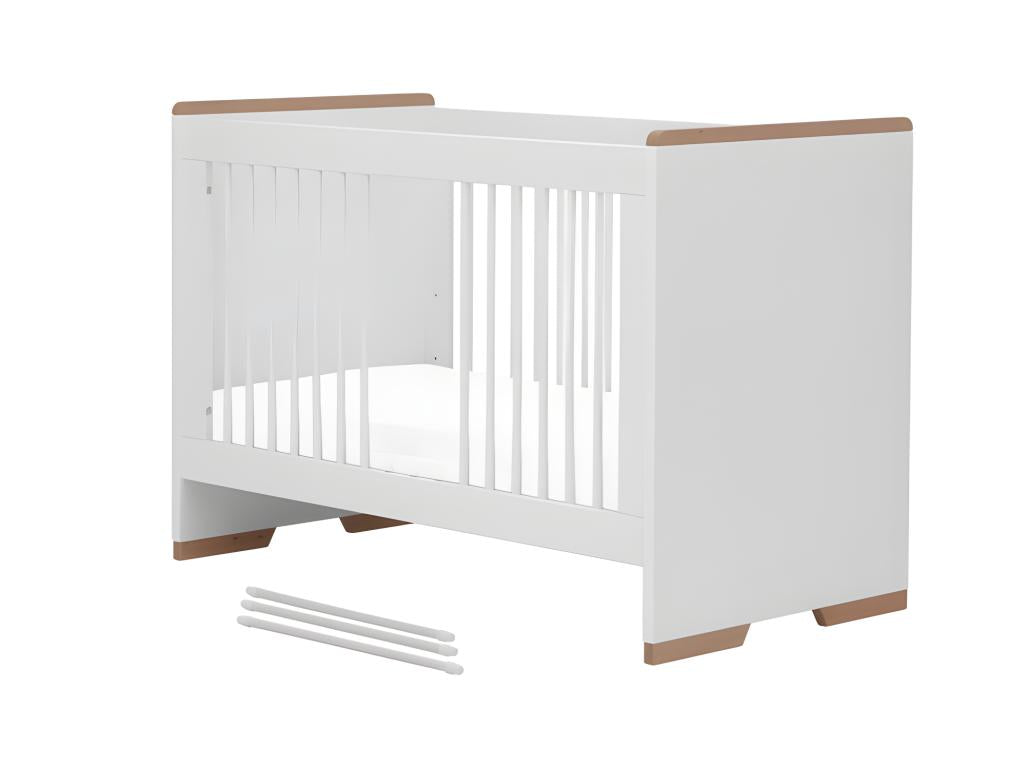 Chambre complète lit bébé - commode à langer - armoire Doucezen Blanc et bois