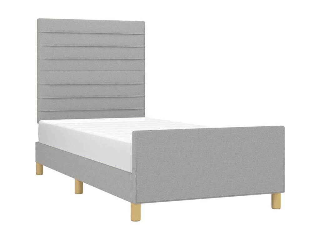 Cadre de lit sans matelas gris clair 80x200 cm tissu