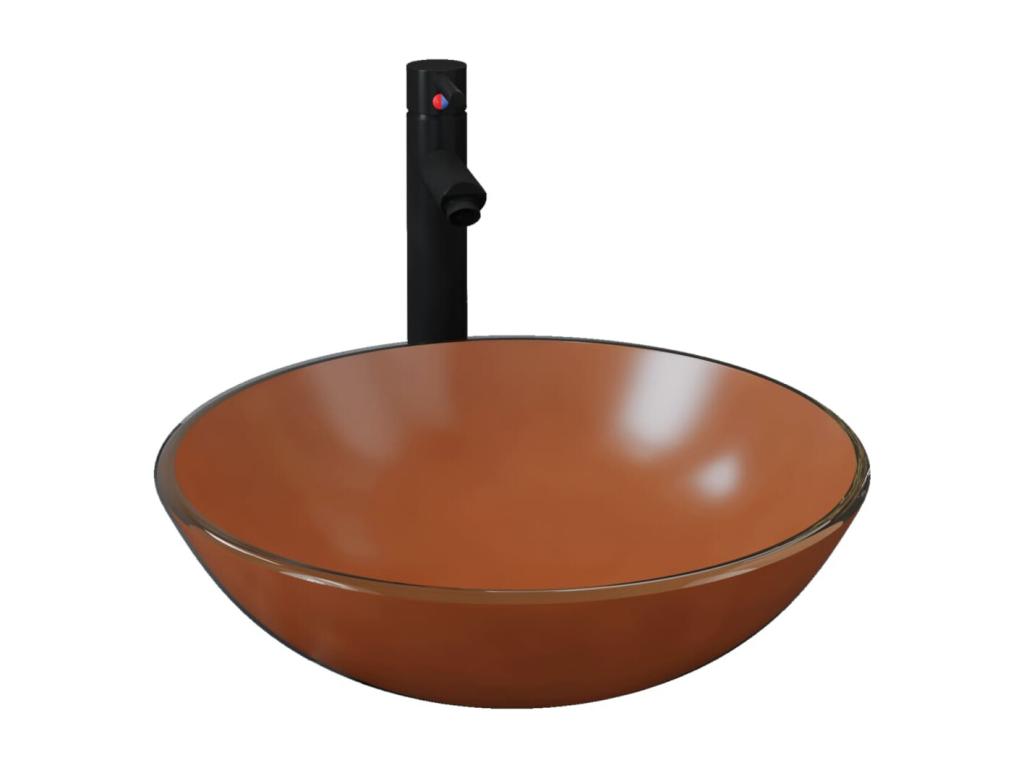 Lavabo de bain avec verre 6.4x6.4x9.1 cm 02 0002860