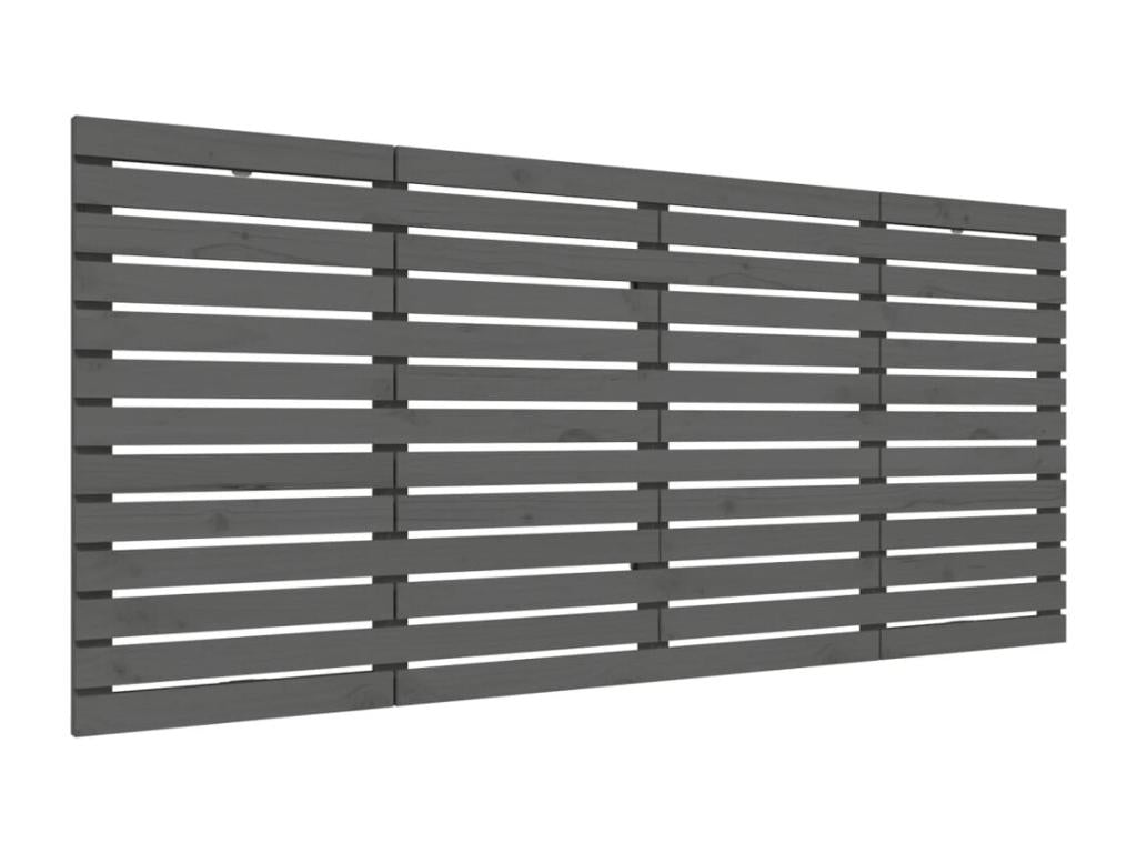 Tête de lit murale Gris 156x3x91.5 Bois massif de pin