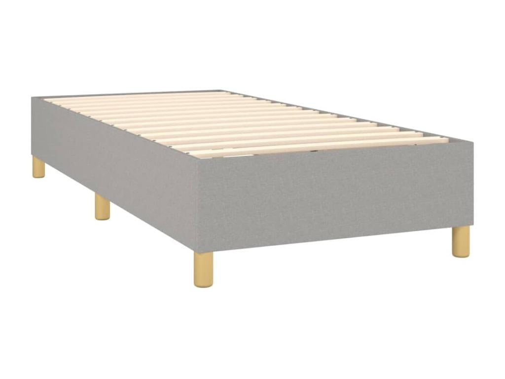 Lit à sommier tapissier avec matelas Gris clair 100x200cm Tissu