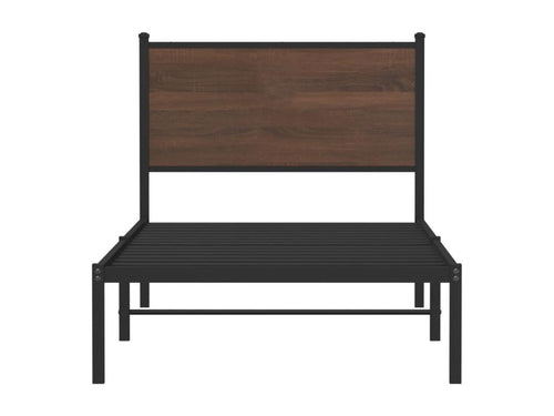 Cadre de lit en métal sans matelas chêne marron 90x190 cm