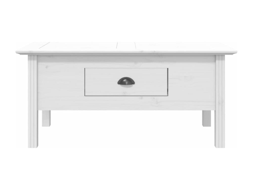 Table basse Homzora blanc 100x55x45 bois de pin massif