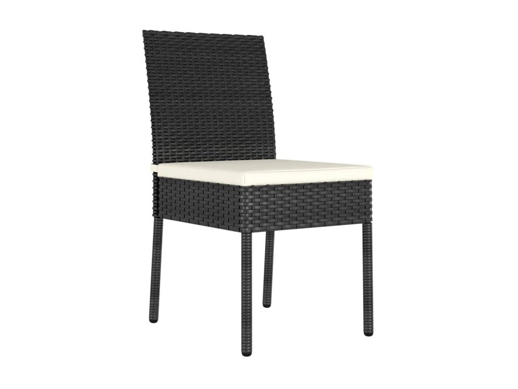Chaises de salle à manger de jardin 2 pcs Résine tressée Noir