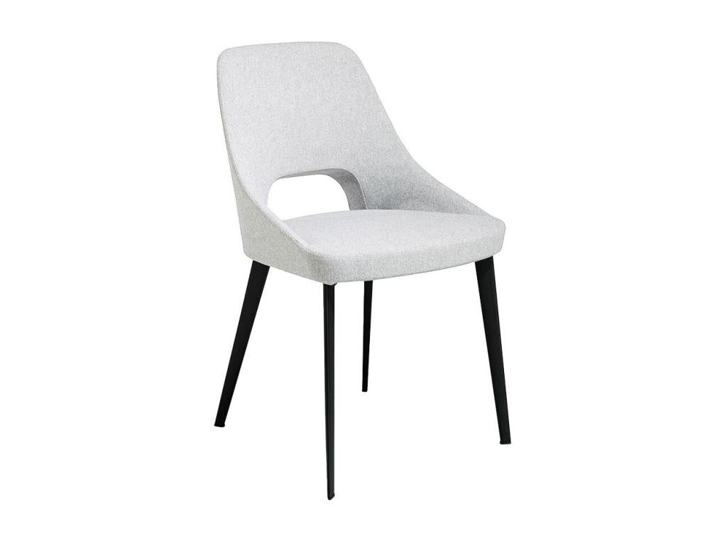 Chaise en tissu blanc et pieds en acier noir Doucezen - Lot de 2-Couleur Doucezen 16