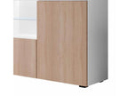 Bahut Buffet bas en Blanc et Doucezen avec LED 150x40x80cm Natolia