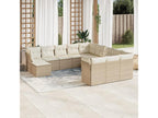 Salon de jardin avec coussins 12 pcs beige résine tressée