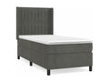 Sommier à Homzora de lit et matelas Gris foncé 90x200 Velours