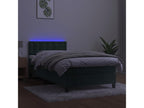 Sommier tapissier matelas et LED Vert foncé 100x200 cm Velours