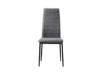 Lot de 6 chaises Contemporain - Structuré en Tissu gris chiné et Métal noir