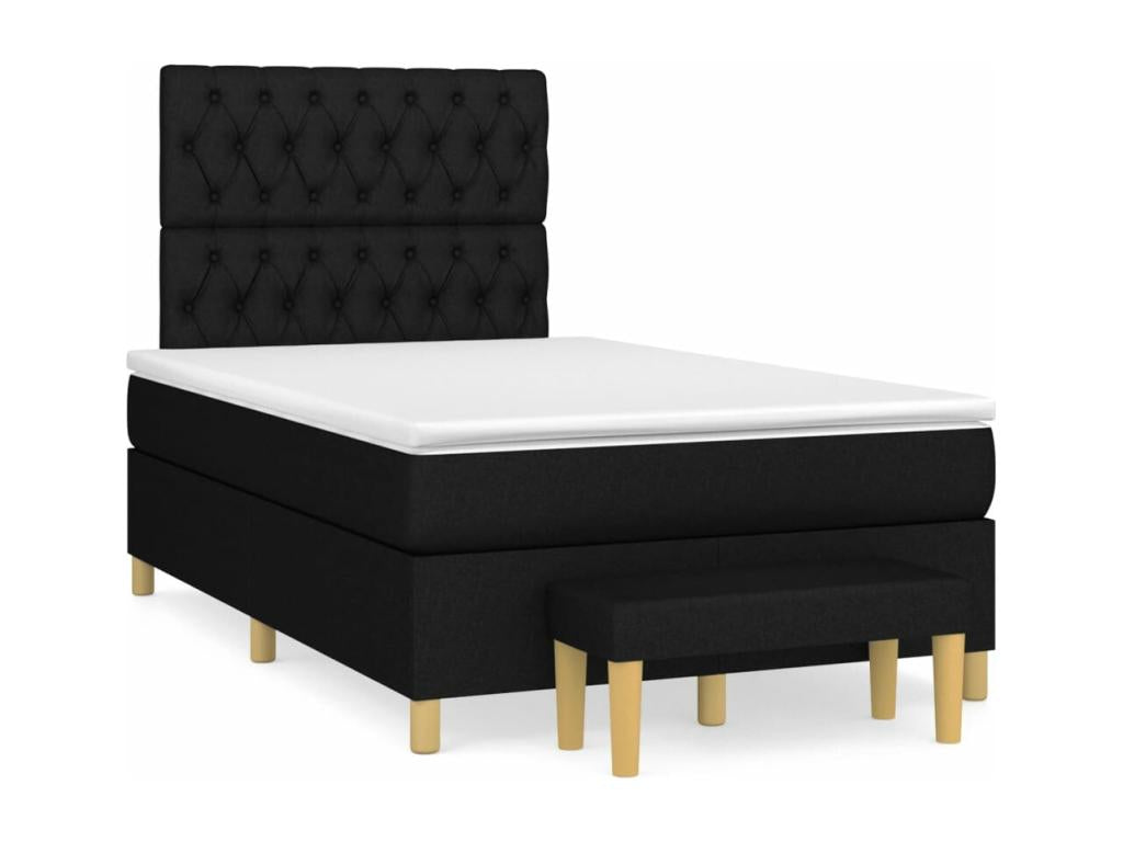 Lit à sommier tapissier avec matelas Noir 120x200 cm Tissu