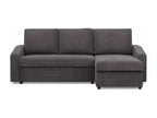Canapé d'angle avec fonction couchage Homzora Corde - Gris foncé