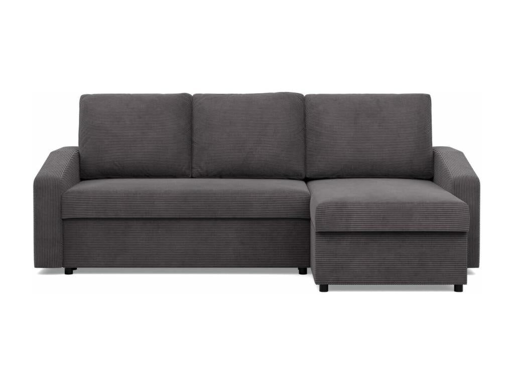 Canapé d'angle avec fonction couchage Homzora Corde - Gris foncé