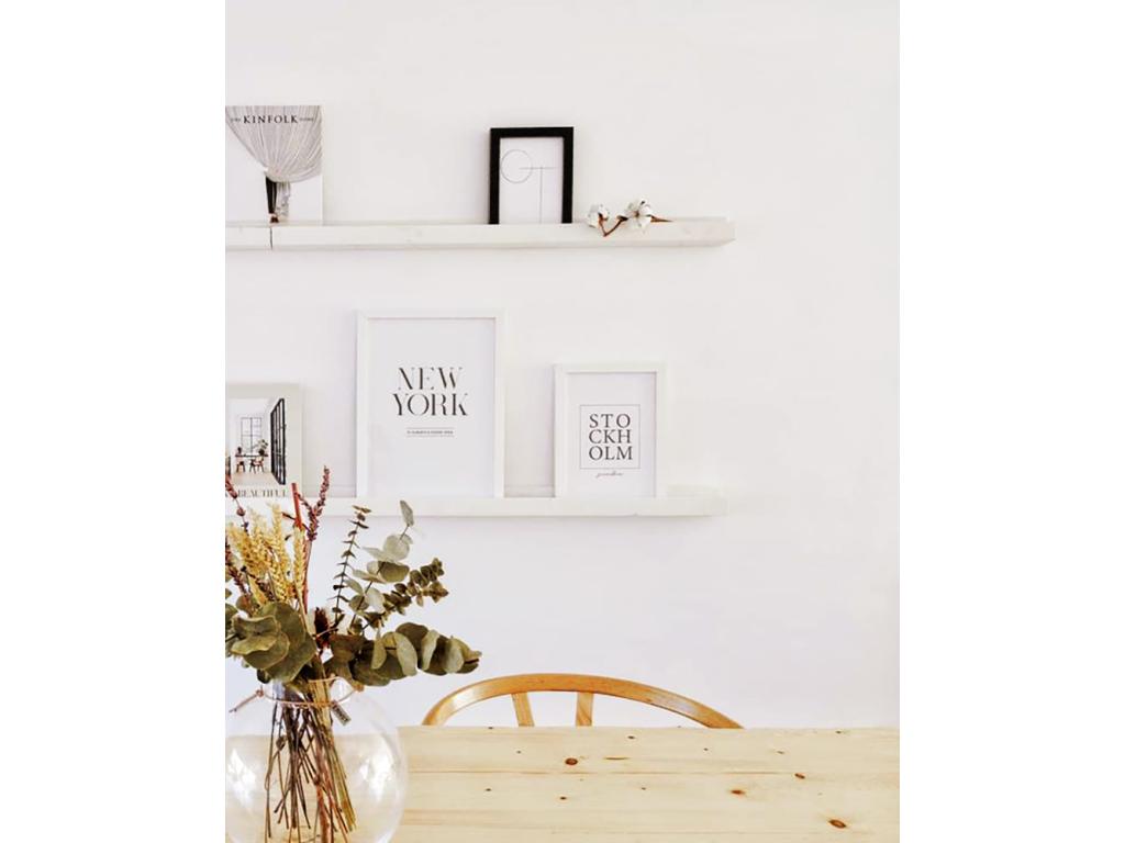 Étagère flottante en bois de pin blanc 50x7cm - Homzora