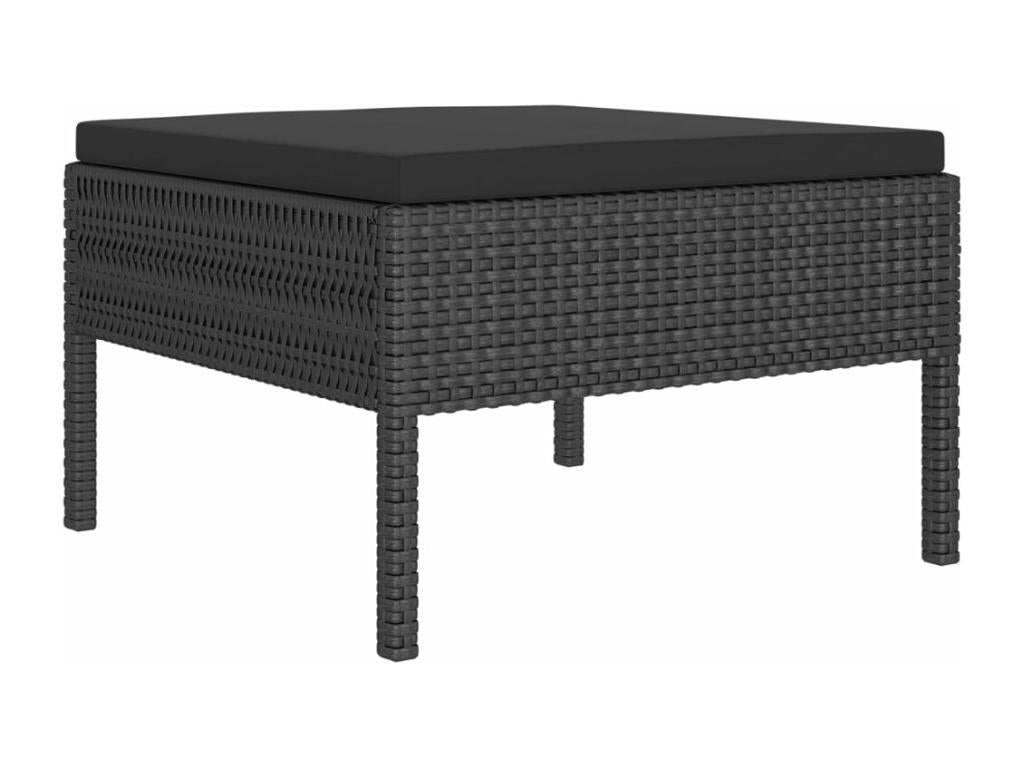 Salon de jardin 11 pcs avec coussins Résine tressée Noir