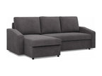 Canapé d'angle avec fonction couchage Homzora Corde - Gris foncé