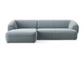Canapé d'angle 3 places modulaire gauche en velours - bleu clair - Doucezen