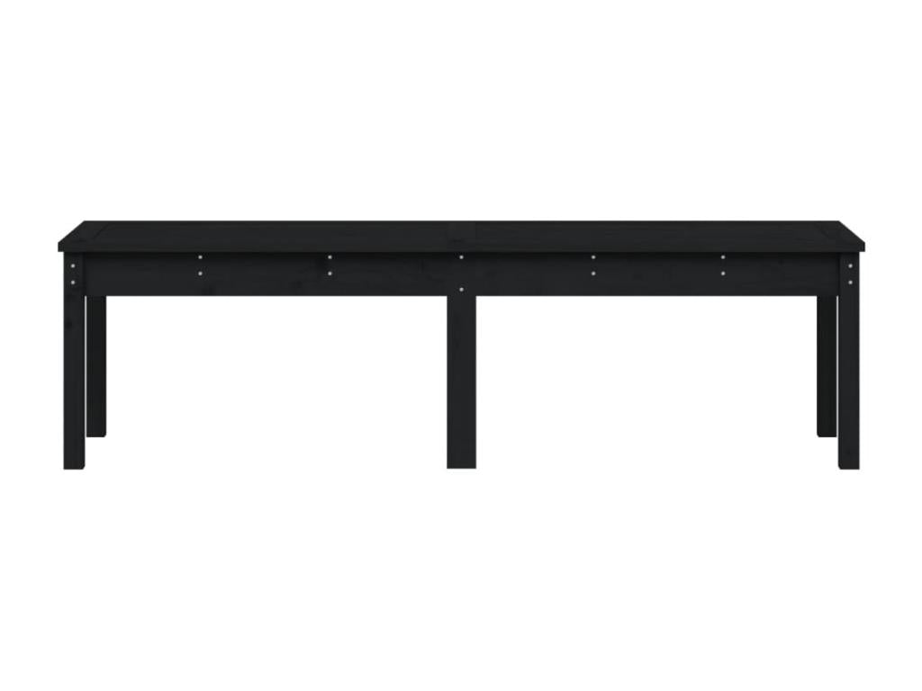 Banc de jardin à 2 places noir 159.5x44x45cm bois massif de pin