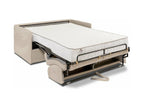 Canapé lit express COLOSSE 120 cm matelas 22 cm à mémoire de forme velours Côtelé beige