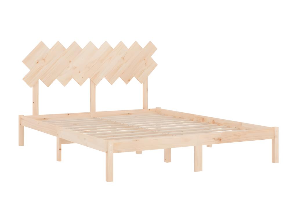 Cadre de lit sans matelas 160x200 cm bois massif