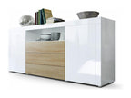 Buffet Laqué Blanc Et aspect Chêne LxHxP 167x72x35