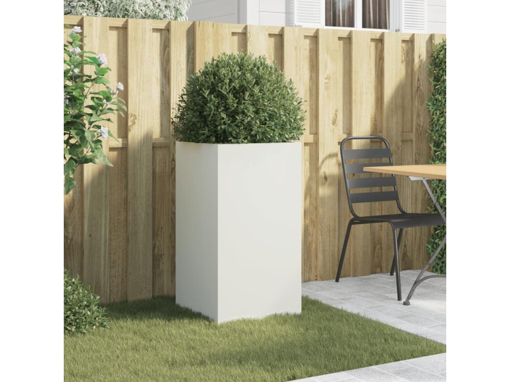 Jardinière blanc 42x38x75 acier laminé à froid