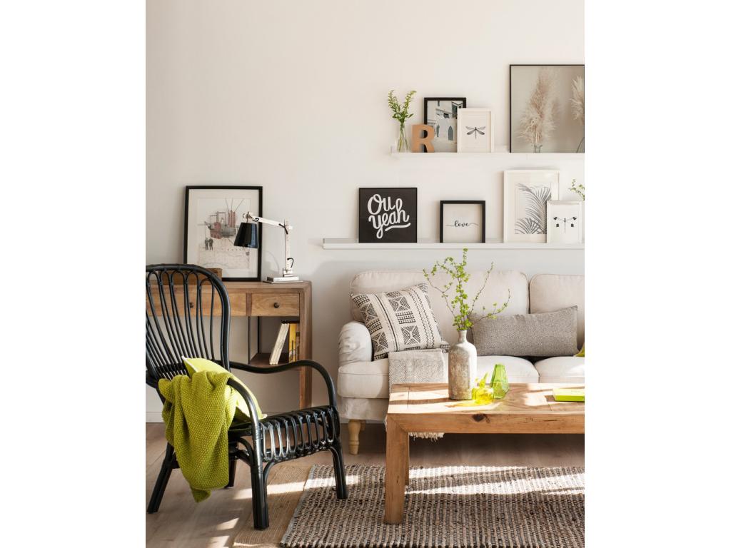 Étagère flottante en bois de pin blanc 50x7cm - Homzora