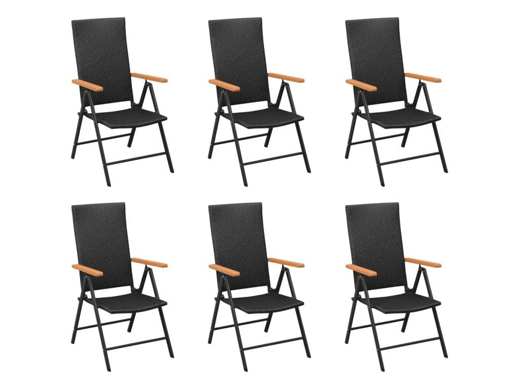 Ensemble de salle à manger de jardin 7 pcs Noir et marron 4