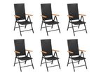 Ensemble de salle à manger de jardin 7 pcs Noir et marron 4