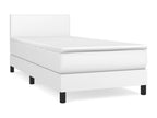 Lit à sommier tapissier avec matelas Blanc 90x200 cm Similicuir
